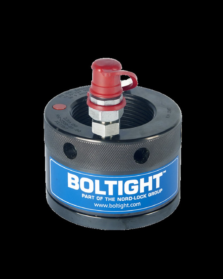 Boltight hydraulic closure nut from the GE D11 Hydraulic Closure System rental kit, with quick-connect hydraulic port